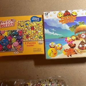 💟🧩 3 brand new Emoji puzzles! 2 are 100 pieces and 1 is 250 pieces. All sealed!